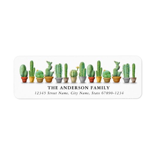 Cactus Return Address Labels (Voorkant)