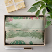 Cactus Roze Bloem Ephemera Collage Art No3 Tissuepapier (Geschenk)