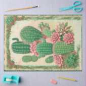 Cactus Roze Bloem Ephemera Collage Art No3 Tissuepapier (Craft)