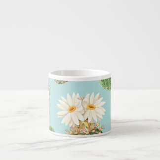 Cactus, roze bloemen: licht decor espresso kop
