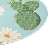 Cactus, roze bloemen: licht decor snijplank (Hoek)