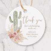 Cactus roze bloemenboho meisje baby shower dank je bedankjes labels (Voorkant)