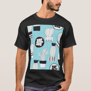 Cactus, sappig: met de hand getekend naadloos ontw t-shirt