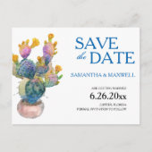 Cactus Save the Date Wedding Notice Aankondigingskaart (Voorkant)