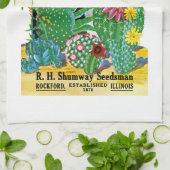 Cactus Seed Packet Label Theedoek (Gevouwen)
