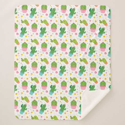 Cactus Sherpa Blanket Deken (Voorkant)
