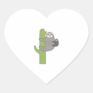 Cactus Sloth Hart Sticker