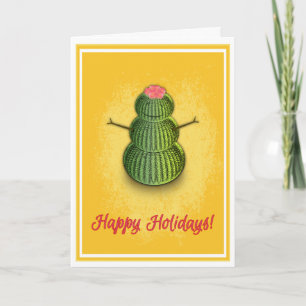 Cactus Snowman gevouwen vakantiekaart (5 x 7) Feestdagen Kaart