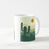 cactus, soleil et désert  tasse à café (Devant droit)