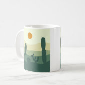 cactus, soleil et désert  tasse à café (Devant gauche)
