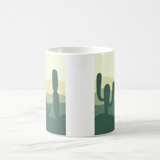 cactus, soleil et désert  tasse à café (Centre)