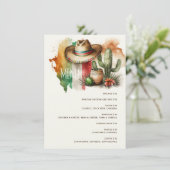 Cactus, sombrero fiesta party. Mexicaans voedselca Menu (Staand voorkant)