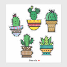 Cactus sticker vel - Succulente plant stickers