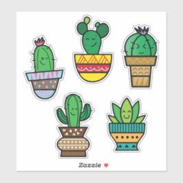 Cactus sticker vel - Succulente plantstickers