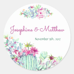 Cactus & Stickers Mariage Fleurs Succulentes