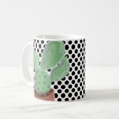 Cactus Stippen Zwart-wit Waterverf Koffiemok (Voorkant links)