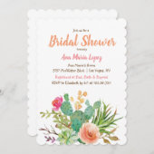 Cactus Succulent Bloemen Bruids Douche Uitnodiging (Voorkant / Achterkant)