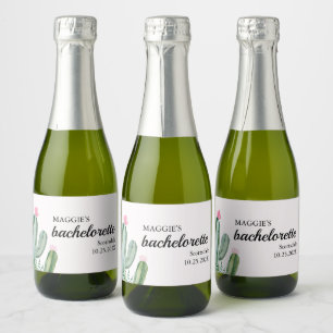 Cactus Succulent Desert Bachelorette Sparkling Wijnetiket