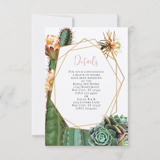 Cactus Succulent Greenery Wedding RSVP Kaart (Voorkant)