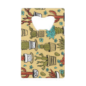 Cactus Succulent: Hand getrokken schets Kredietkaart Flessenopener (Achterkant)