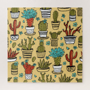 Cactus Succulent: Hand getrokken schets Legpuzzel