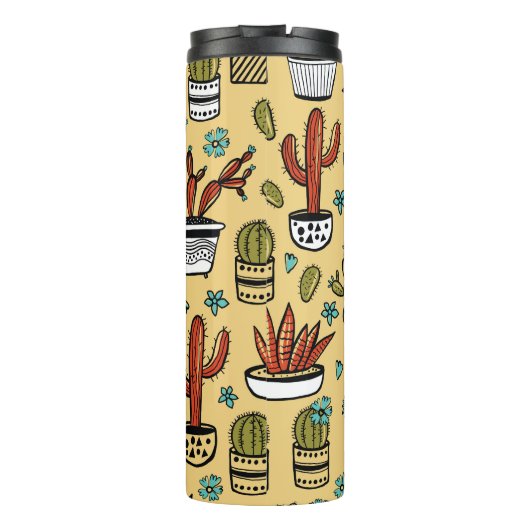 Cactus Succulent: Hand getrokken schets Thermosbeker (Achterkant)