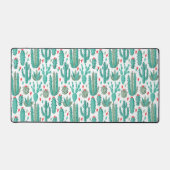 Cactus succulent hartpatroon wit groen bureaumat (Voorkant)