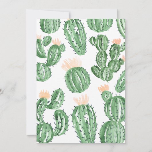 Cactus succulent mariage invitation de douche nupt (Dos)