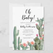 Cactus Succulent oh baby shower uitnodiging (Voorkant)