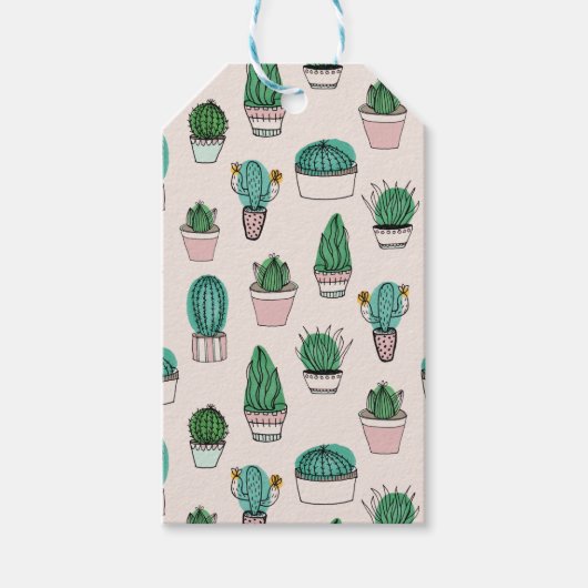Cactus Succulent Pattern Cadeaulabel (Voorkant)
