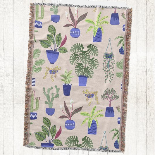 Cactus Succulent Pattern Deken