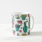Cactus Succulent Pattern Koffiemok (Voorkant rechts)
