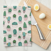 Cactus Succulent Pattern Theedoek (Quarter Fold)