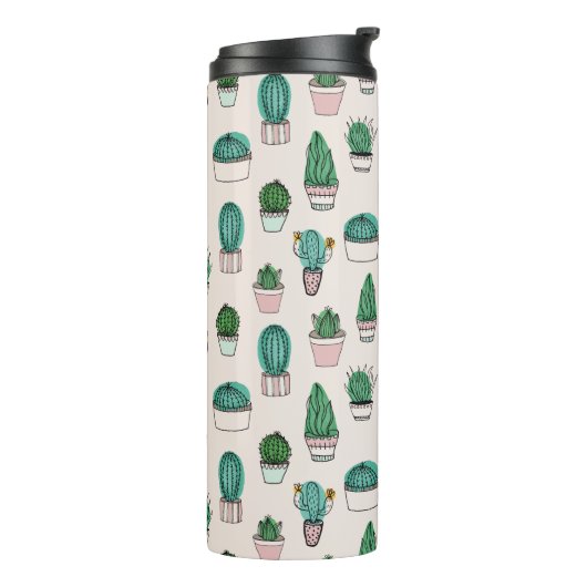 Cactus Succulent Pattern Thermosbeker (Gedraaid links)