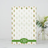 Cactus & Succulent Polk Dot Pattern Briefpapier (Staand voorkant)