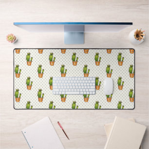 Cactus & Succulent Polk Dot Pattern Bureaumat