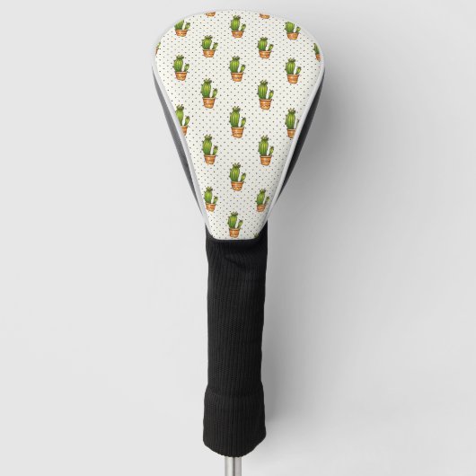 Cactus & Succulent Polk Dot Pattern Golfheadcover (Voorkant)