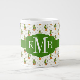 Cactus & Succulent Polk Dot Pattern Grote Koffiekop
