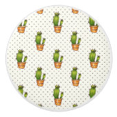 Cactus & Succulent Polk Dot Pattern Keramische Knop (Voorkant)