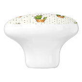 Cactus & Succulent Polk Dot Pattern Keramische Knop (Zijkant)