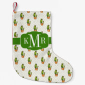 Cactus & Succulent Polk Dot Pattern Kleine Kerstsok (Voorkant)