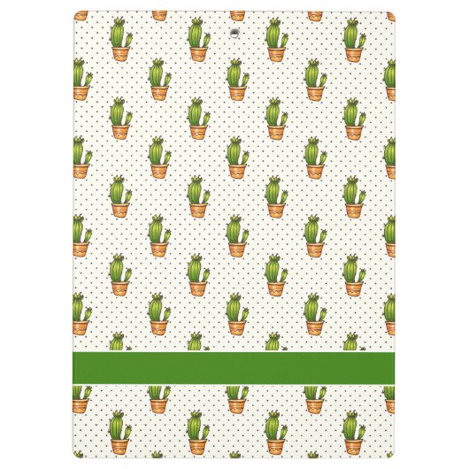Cactus & Succulent Polk Dot Pattern Klembord (Achterkant)