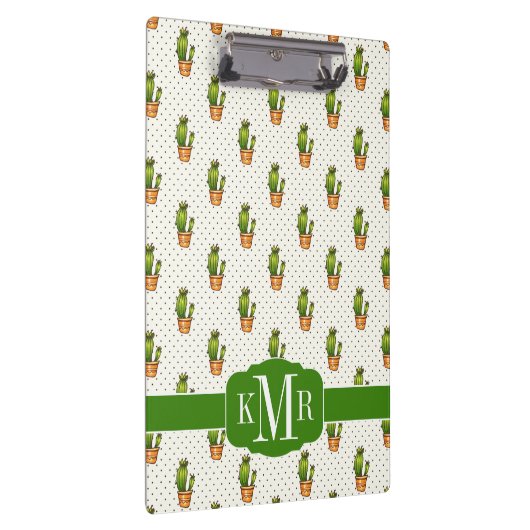 Cactus & Succulent Polk Dot Pattern Klembord (Rechts)