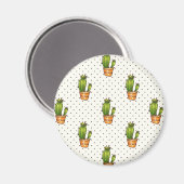 Cactus & Succulent Polk Dot Pattern Magneet (Voorkant / Achterkant)