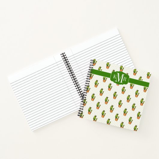 Cactus & Succulent Polk Dot Pattern Notitieboek (Binnen)