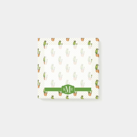 Cactus & Succulent Polk Dot Pattern Post-it® Notes (Voorkant)