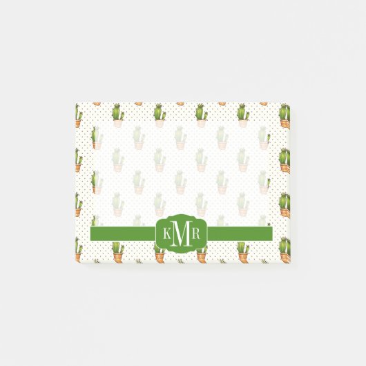 Cactus & Succulent Polk Dot Pattern Post-it® Notes (Voorkant)