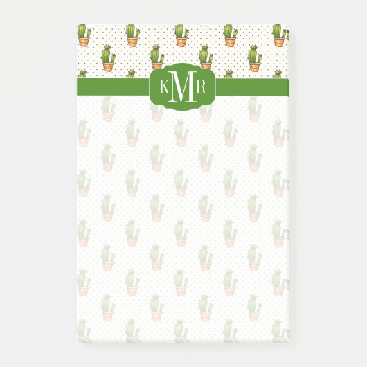 Cactus & Succulent Polk Dot Pattern Post-it® Notes (Voorkant)