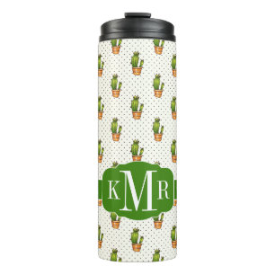 Cactus & Succulent Polk Dot Pattern Thermosbeker