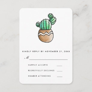 Cactus Succulent Rustique Mariage minimal RSVP